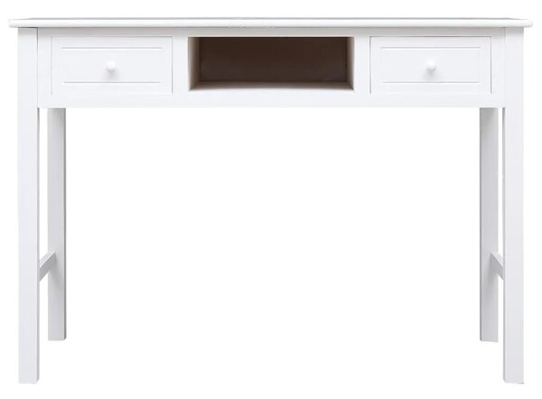 Radni stol bijeli 108 x 45 x 76 cm od masivnog drva paulovnije - Bijela Bijela