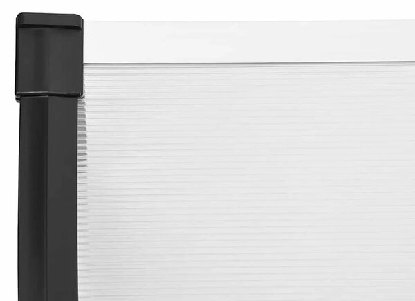 Nadstrešnica za vrata crna i prozirna 152 5x90 cm polikarbonat - 152.5 x 90 cm 1 152.5 x 90 cm