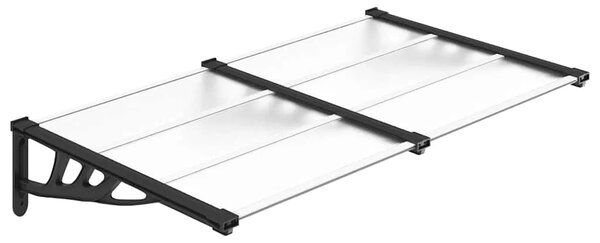 Nadstrešnica za vrata crna i prozirna 152 5x90 cm polikarbonat - 152.5 x 90 cm 1 152.5 x 90 cm