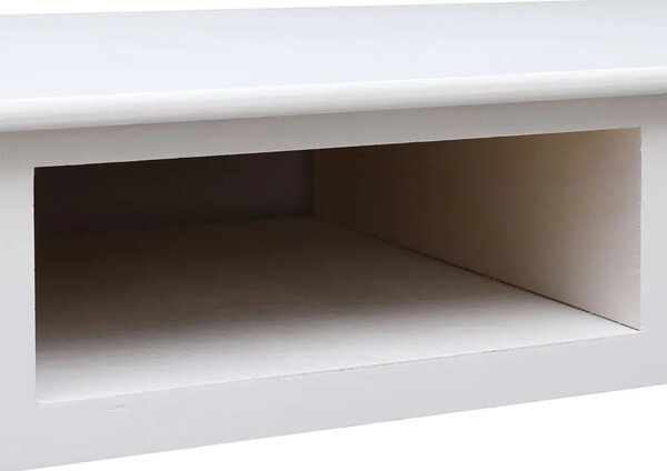 Radni stol bijeli 108 x 45 x 76 cm od masivnog drva paulovnije - Bijela Bijela