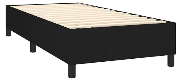Box spring krevet s madracem crni 90x190 cm od tkanine - Crna 90 x 190 cm Dizajn s gumbima Crna