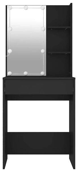 Toaletni stolić s LED svjetlima crni 60 x 40 x 140 cm - Crna 1 Crna