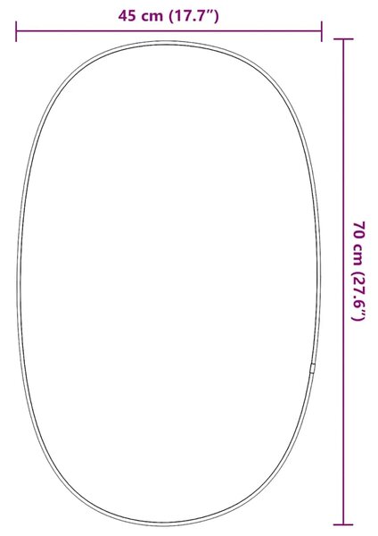 Zidno ogledalo crna 70x45 cm - Crna 70 x 45 cm 1 Crna
