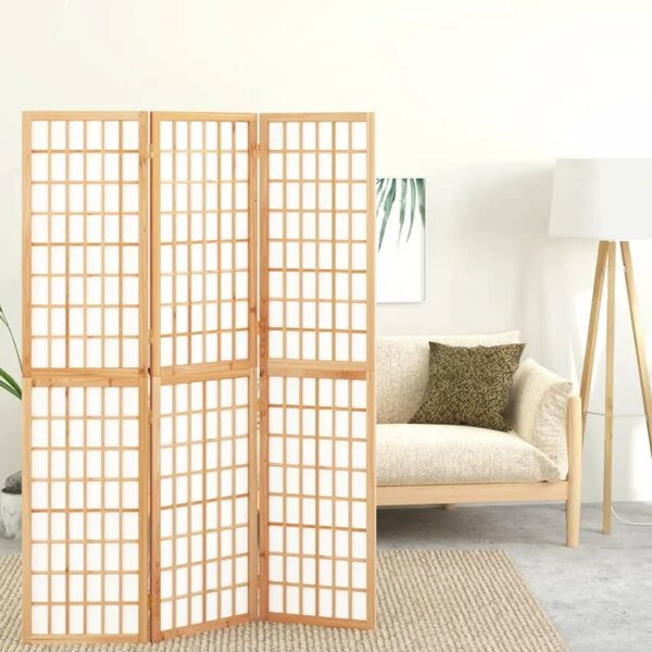 Paravan - Sklopiva sobna pregrada 3 panela japanski stil 120x170 cm - Prirodna 120 x 170 cm 1 1