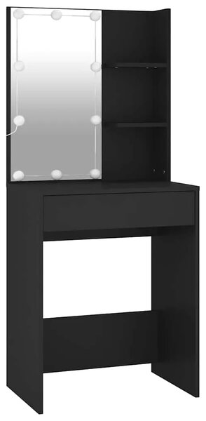 Toaletni stolić s LED svjetlima crni 60 x 40 x 140 cm - Crna 1 Crna