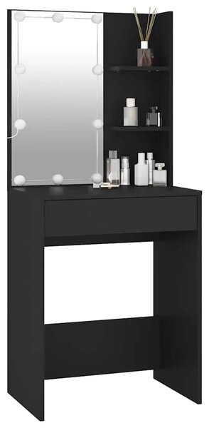 Toaletni stolić s LED svjetlima crni 60 x 40 x 140 cm - Crna 1 Crna