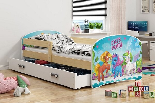 Dječki krevet sa ladicom + madrac - LUKI - PONY -Pine 160x80 ODMAH DOSTUPNO!