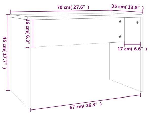 Toaletni stolac crni 70 x 35 x 45 cm od konstruiranog drva - Crna Crna