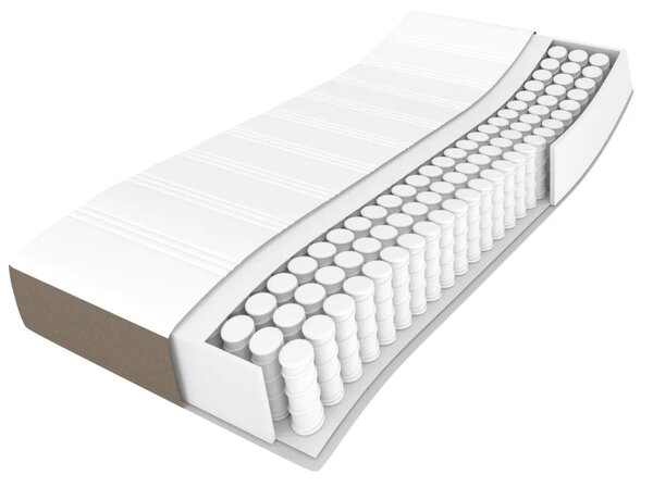 Boxspring - Krevet s oprugama i madracem smeđesivi 80x200 cm od tkanine - Sivo-smeđa 80 x 200 cm 25 cm Sivo-smeđa