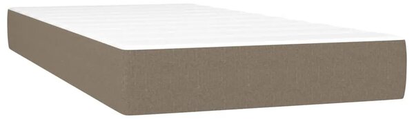 Krevet box spring s madracem LED smeđesivi 90x200 cm tkanina - Sivo-smeđa 90 x 200 cm Dizajn s gumbima Sivo-smeđa