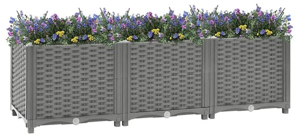 Povišena gredica 120x40x38 cm od polipropilena - Svjetlosiva 120 x 40 x 38 cm 1 Svjetlosiva