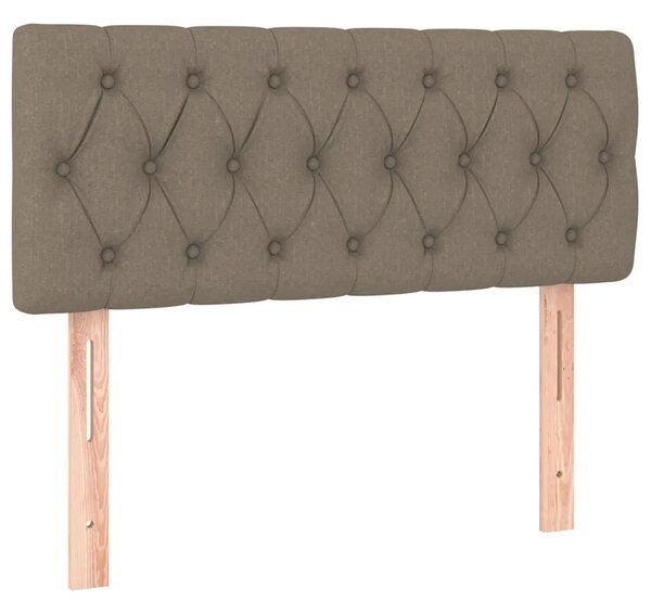 Krevet box spring s madracem LED smeđesivi 90x200 cm tkanina - Sivo-smeđa 90 x 200 cm Dizajn s gumbima Sivo-smeđa