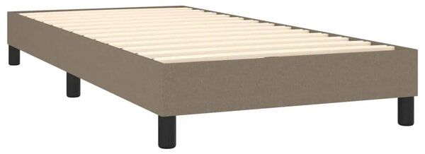 Krevet box spring s madracem LED smeđesivi 90x200 cm tkanina - Sivo-smeđa 90 x 200 cm Dizajn s gumbima Sivo-smeđa