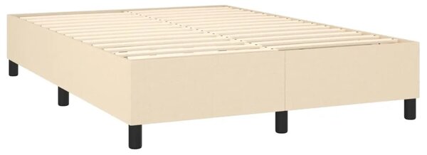 Boxspring - Krevet s oprugama i madracem krem 140 x 190 cm od tkanine - Krema 140 x 190 cm Okomite pruge Krema