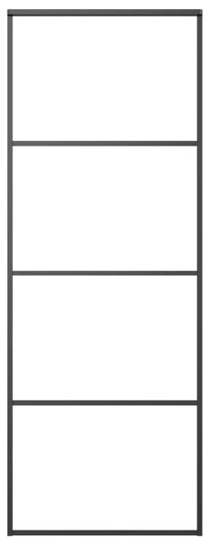 Klizna vrata s priborom 76 x 205 cm od ESG stakla i aluminija - 76 x 205 cm 1 3 vodoravne šipke 76 x 205 cm