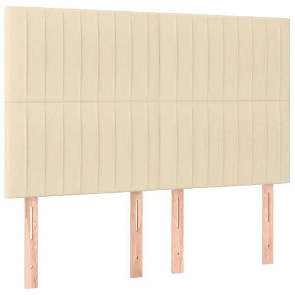 Boxspring - Krevet s oprugama i madracem krem 140 x 190 cm od tkanine - Krema 140 x 190 cm Okomite pruge Krema