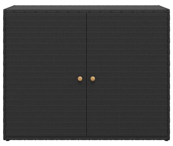 Vrtni ormarić za pohranu crni 100x55 5x80 cm poli ratan - Crna 1 1 Crna