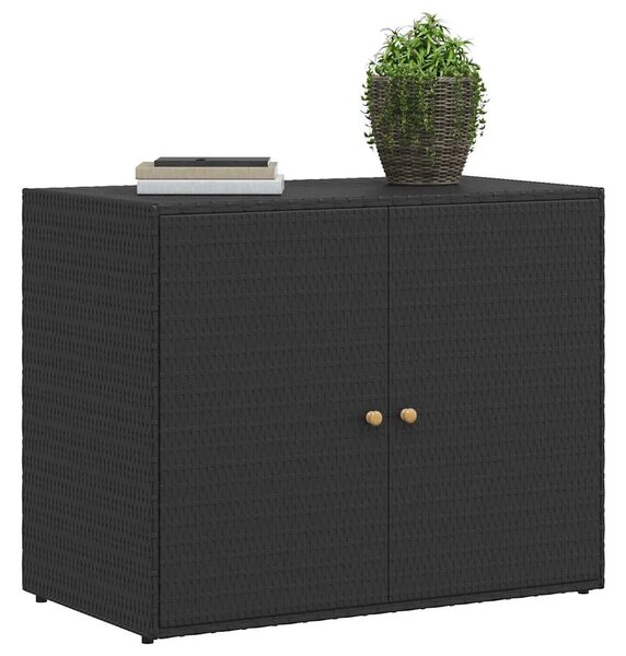 Vrtni ormarić za pohranu crni 100x55 5x80 cm poli ratan - Crna 1 1 Crna