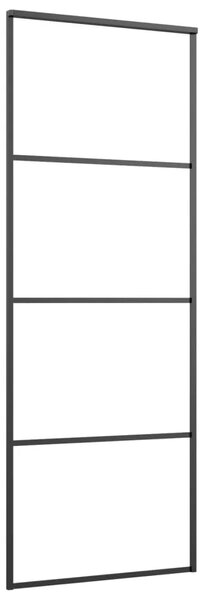 Klizna vrata s priborom 76 x 205 cm od ESG stakla i aluminija - 76 x 205 cm 1 3 vodoravne šipke 76 x 205 cm