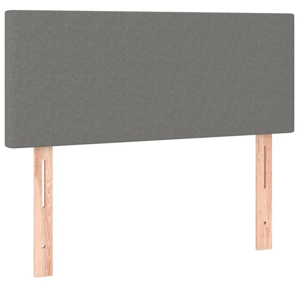 Boxspring - Krevet s oprugama i madracem tamnosivi 90x200 cm od tkanine - Tamno siva 90 x 200 cm Gladak dizajn Tamno siva