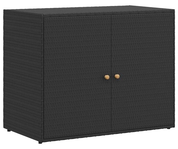 Vrtni ormarić za pohranu crni 100x55 5x80 cm poli ratan - Crna 1 1 Crna