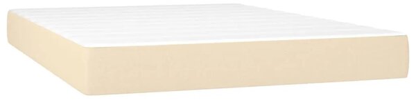 Boxspring - Krevet s oprugama i madracem krem 140 x 190 cm od tkanine - Krema 140 x 190 cm Okomite pruge Krema