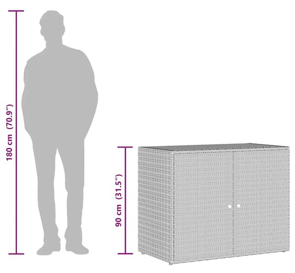 Vrtni ormarić za pohranu crni 100x55 5x80 cm poli ratan - Crna 1 1 Crna