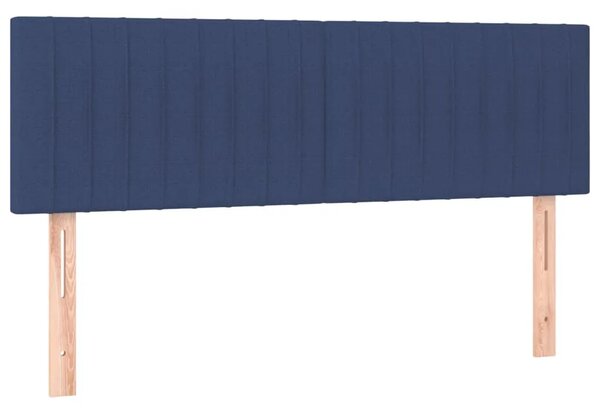 Krevet box spring s madracem LED plavi 140x190 cm od tkanine - Plava 140 x 190 cm Okomite pruge Plava