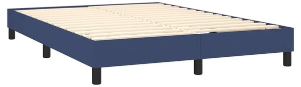 Krevet box spring s madracem LED plavi 140x190 cm od tkanine - Plava 140 x 190 cm Okomite pruge Plava