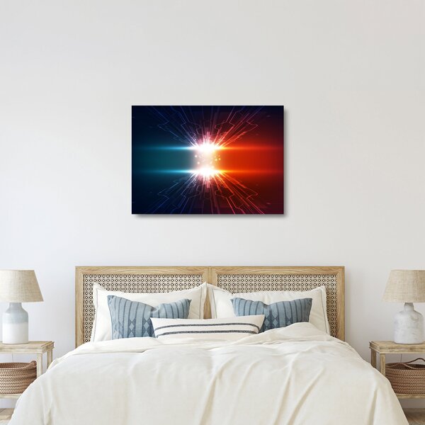 Apstraktna staklena slika aktivnog naboja (70x50 cm)