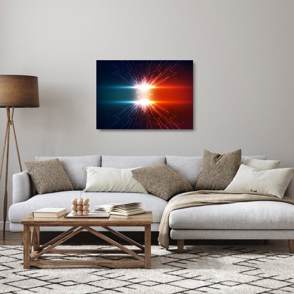 Apstraktna staklena slika aktivnog naboja (70x50 cm)