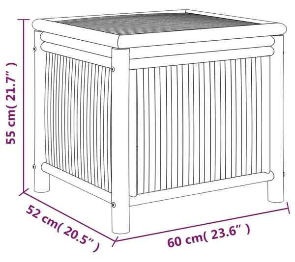 Vrtna kutija za pohranu 60 x 52 x 55 cm od bambusa - 60 x 52 x 55 cm 60 x 52 x 55 cm