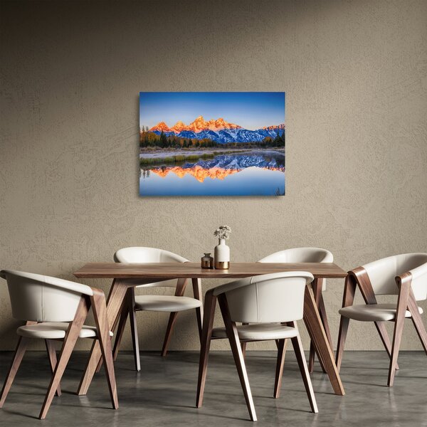 Staklena slika snježnih planinskih vrhova (70x50 cm)