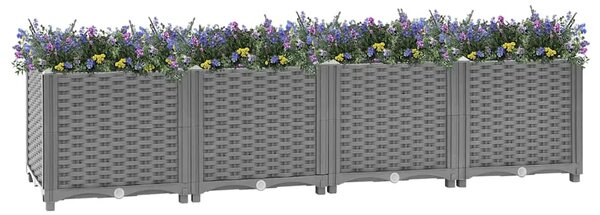 Povišena gredica 160x40x38 cm od polipropilena - Svjetlosiva 160 x 40 x 38 cm 1 Svjetlosiva