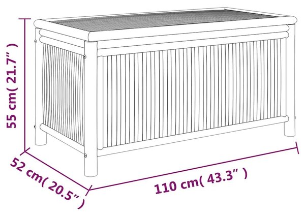 Vrtna kutija za pohranu 110 x 52 x 55 cm od bambusa - 110 x 52 x 55 cm 110 x 52 x 55 cm