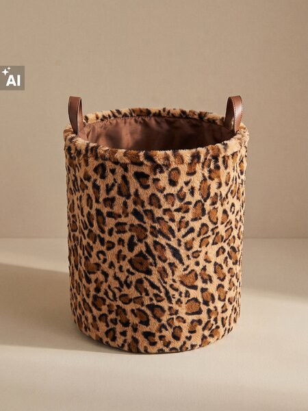 Sinsay - Plišana košara za pohranu s ručkama s leopard uzorkom