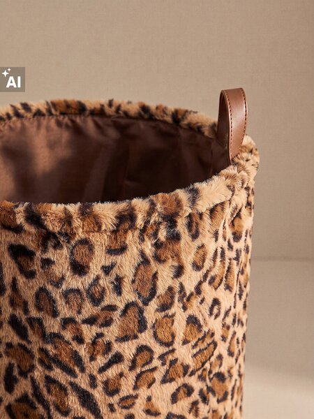 Sinsay - Plišana košara za pohranu s ručkama s leopard uzorkom
