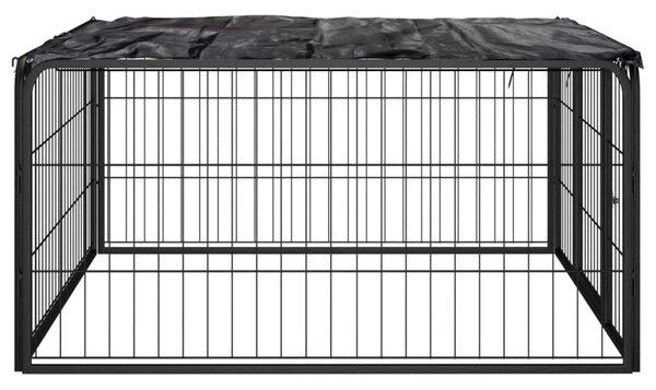 Ograda za pse s 4 panela crna 100 x 50 cm čelik obložen prahom - 100 x 100 x 50 cm 1 100 x 100 x 50 cm