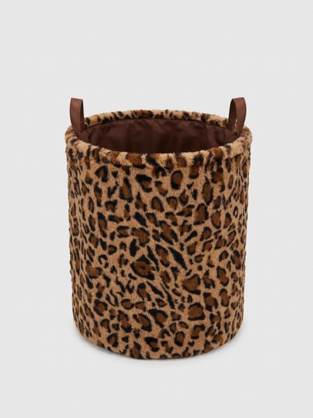 Sinsay - Plišana košara za pohranu s ručkama s leopard uzorkom