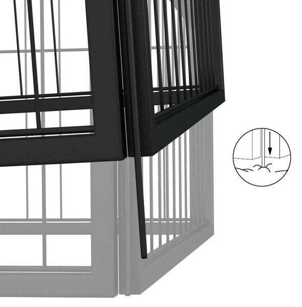 Ograda za pse s 4 panela crna 100 x 50 cm čelik obložen prahom - 100 x 100 x 50 cm 1 100 x 100 x 50 cm