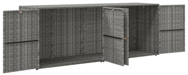 Vrtni ormarić za pohranu sivi 198x55 5x80 cm od poliratana - Siva 1 1 Siva