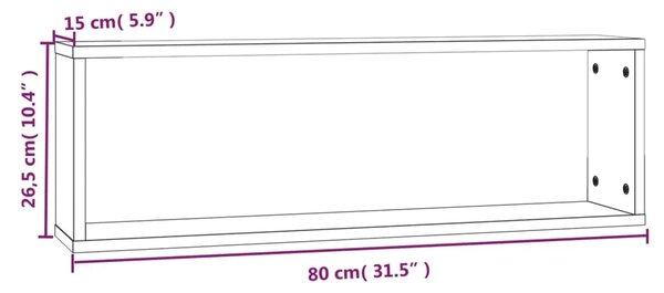 Kockaste zidne police 2 kom boja hrasta 80x15x26 5 cm drvene - Smeđi hrast 80 x 15 x 26.5 cm 2 1