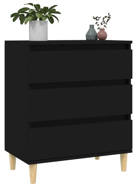 Komoda crna 60 x 35 x 70 cm od konstruiranog drva - Crna 1 Crna