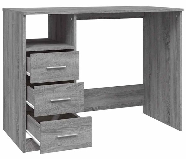 Radni stol s ladicama siva boja hrasta 102 x 50 x 76 cm drveni - Sivi hrast sonoma Sivi hrast sonoma