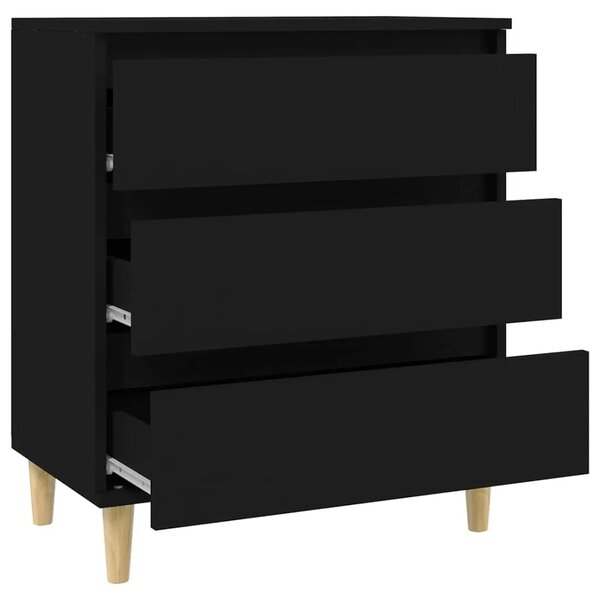 Komoda crna 60 x 35 x 70 cm od konstruiranog drva - Crna 1 Crna