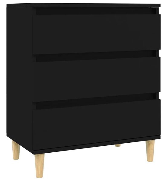 Komoda crna 60 x 35 x 70 cm od konstruiranog drva - Crna 1 Crna