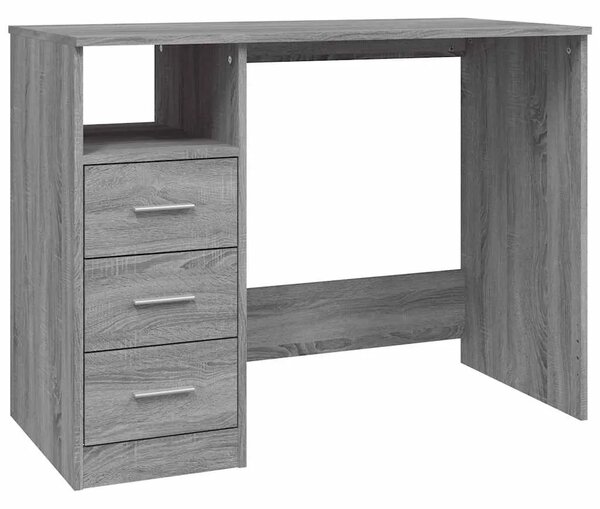 Radni stol s ladicama siva boja hrasta 102 x 50 x 76 cm drveni - Sivi hrast sonoma Sivi hrast sonoma