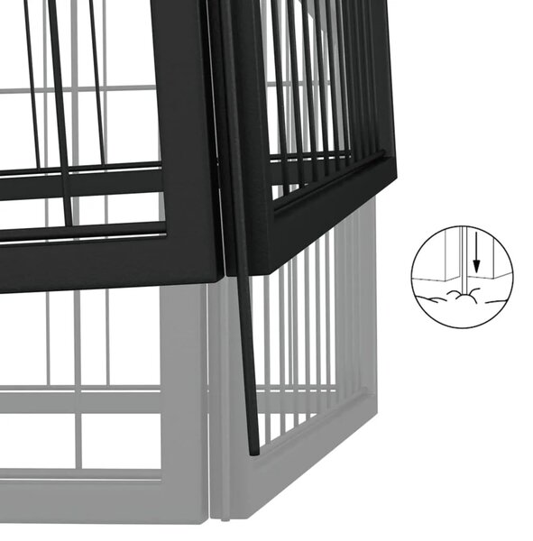Ograda za pse s 4 panela crna 100 x 50 cm čelik obložen prahom - 100 x 100 x 50 cm 1 100 x 100 x 50 cm