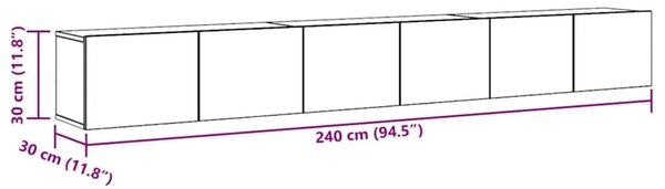 3-dijelni set TV ormarića bijeli od konstruiranog drva - Bijela 3 80 cm Bijela