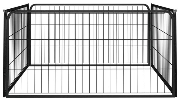 Ograda za pse s 4 panela crna 100 x 50 cm čelik obložen prahom - 100 x 100 x 50 cm 1 100 x 100 x 50 cm